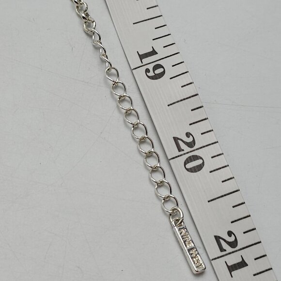 Nine West Silver Tone Blue Multi Color Beaded Necklace With Circular Accents - Picture 6 of 7